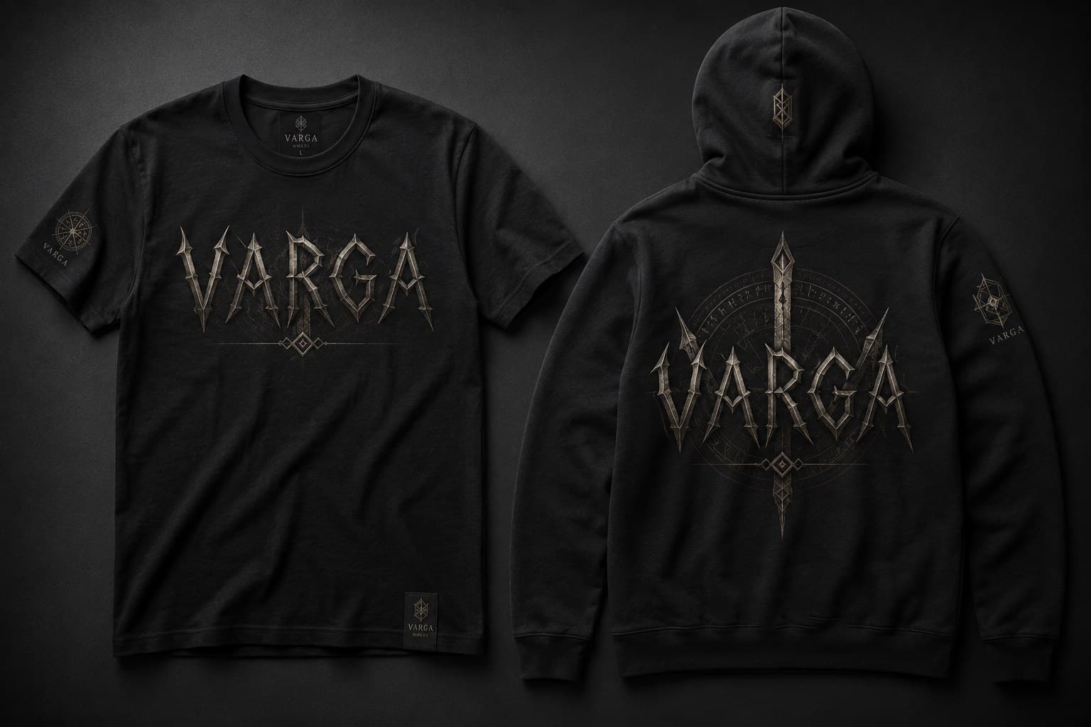 Tee and Hoodie — front and back