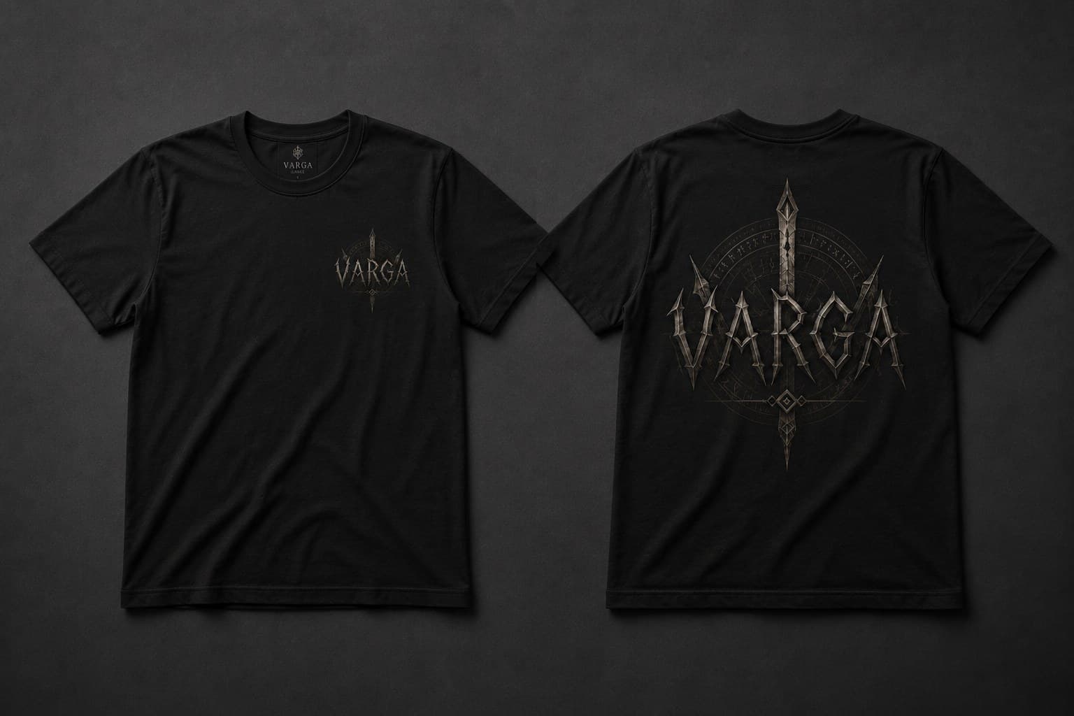 Carved Wordmark Tee — front and back